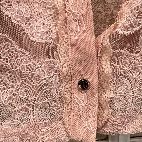 Bebe Women's Blush Lace Blouse - Picture 7 of 10